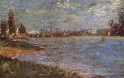Georges Seurat Two Sides of the river oil on canvas
